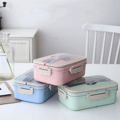 Student Lunch Box Three Grid Plastic Lunch Box Lunch Box