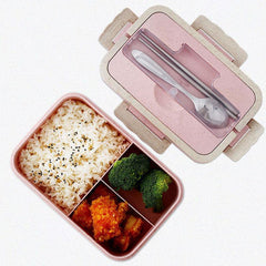 Student Lunch Box Three Grid Plastic Lunch Box Lunch Box