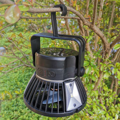 Stay Cool &amp; Lit Anywhere: Solar Camping Light Foldable Fan