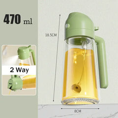 2-In-1 Oil Spray Bottle Multifunction Glass